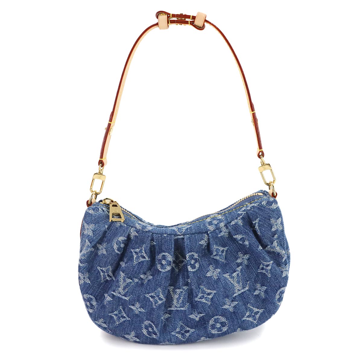 Monogram Denim Pochette Valley Hand Bag Blue M13571