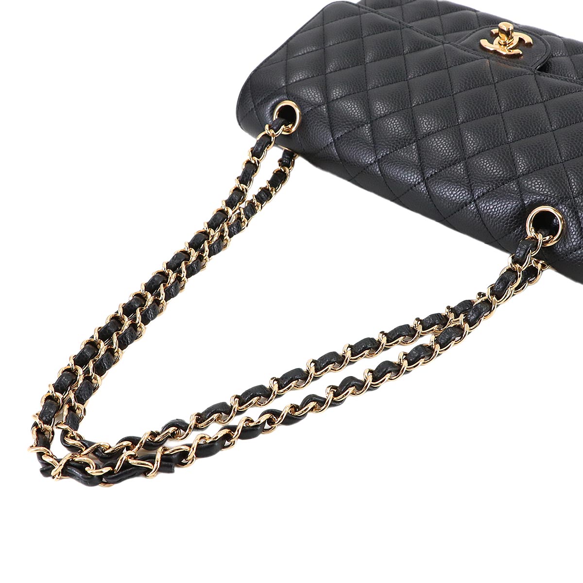 Matelasse 25 Chain Shoulder Bag Leather Black A01112