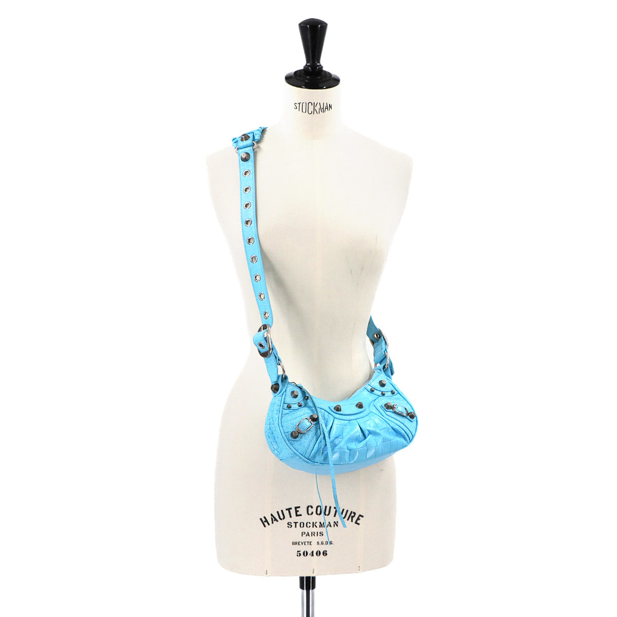 Le Cagole XS Shoulder Bag Leather Light Blue 671309 Purse