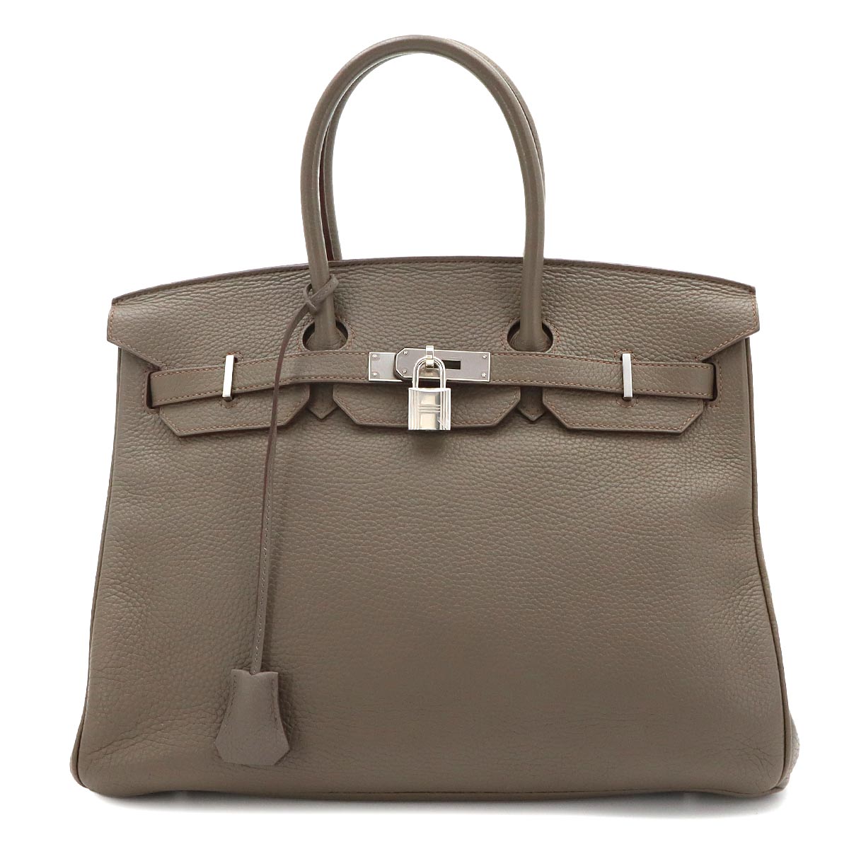 Birkin 35 Taurillon Clemence Etain Hand Bag Gray Purse