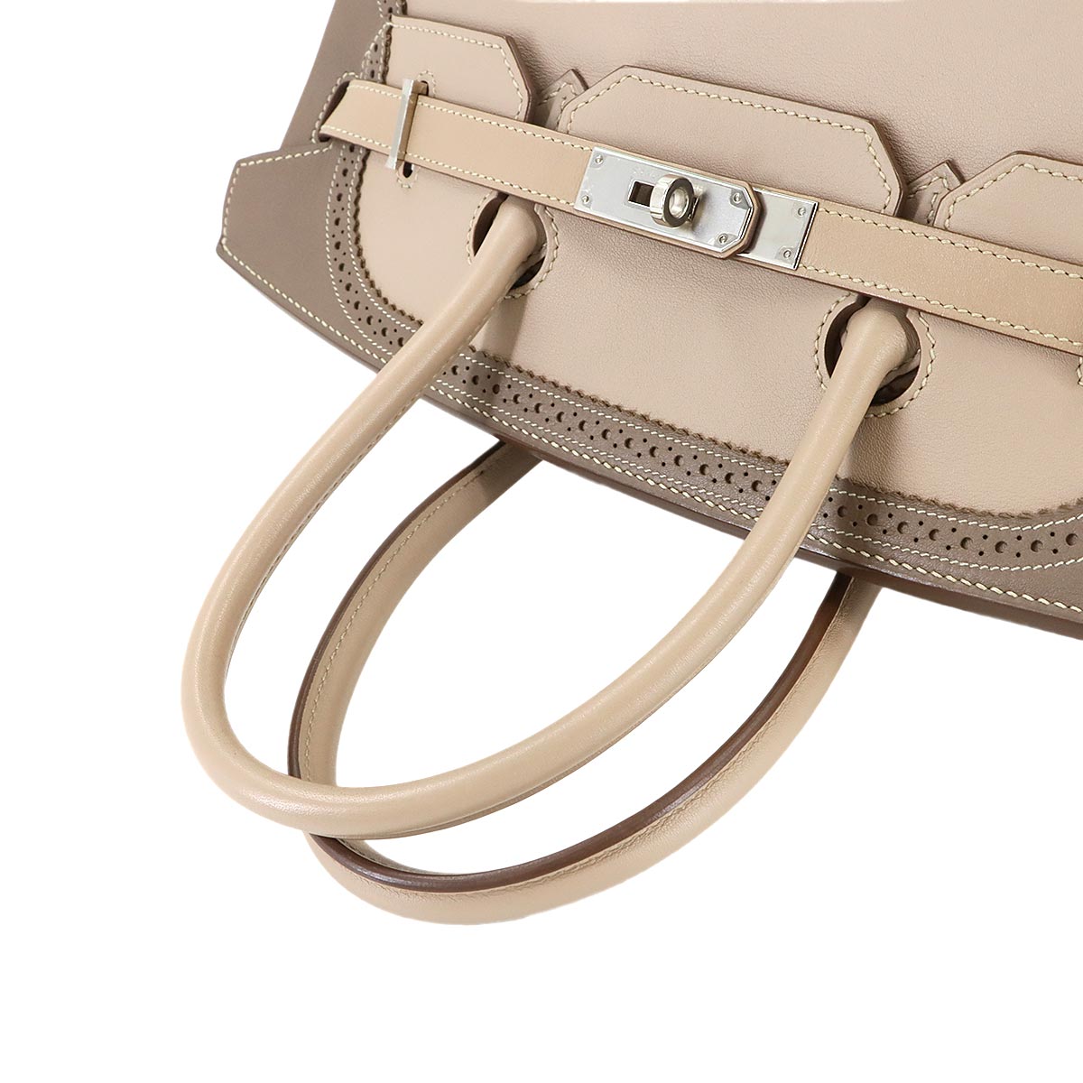 Birkin 35 Ghillies Swift Argile Etoupe Hand Bag Purse