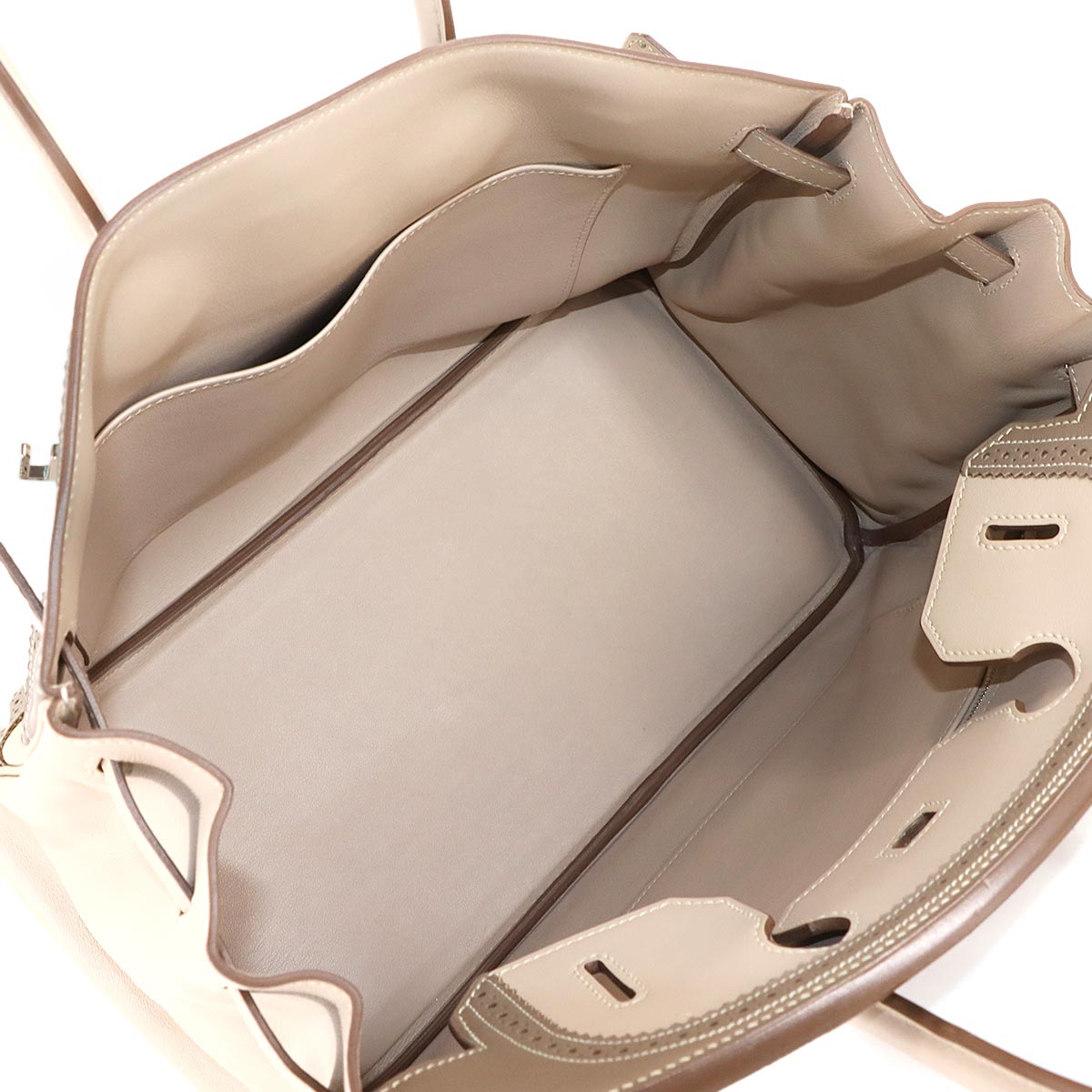 Birkin 35 Ghillies Swift Argile Etoupe Hand Bag Purse