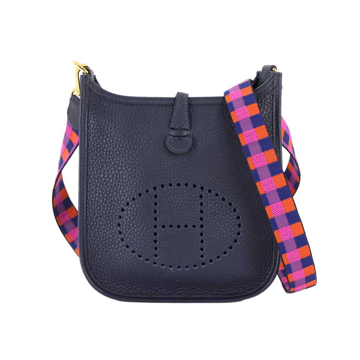 Evelyne Amazone TPM Shoulder Bag Taurillon Clemence Bleu Nuit