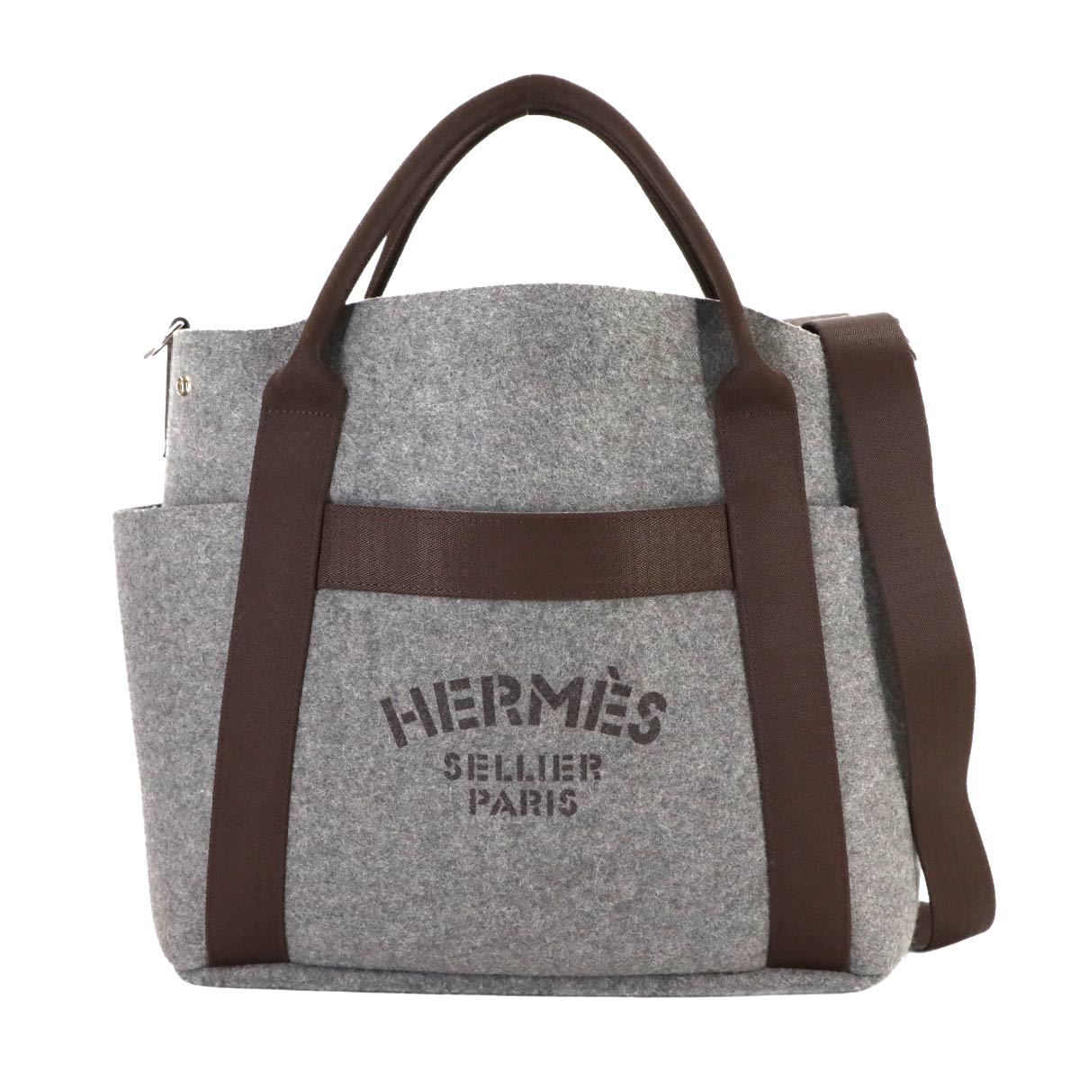 Sac De Pansage Groom Tote Shoulder Bag Felt Gris Moyen