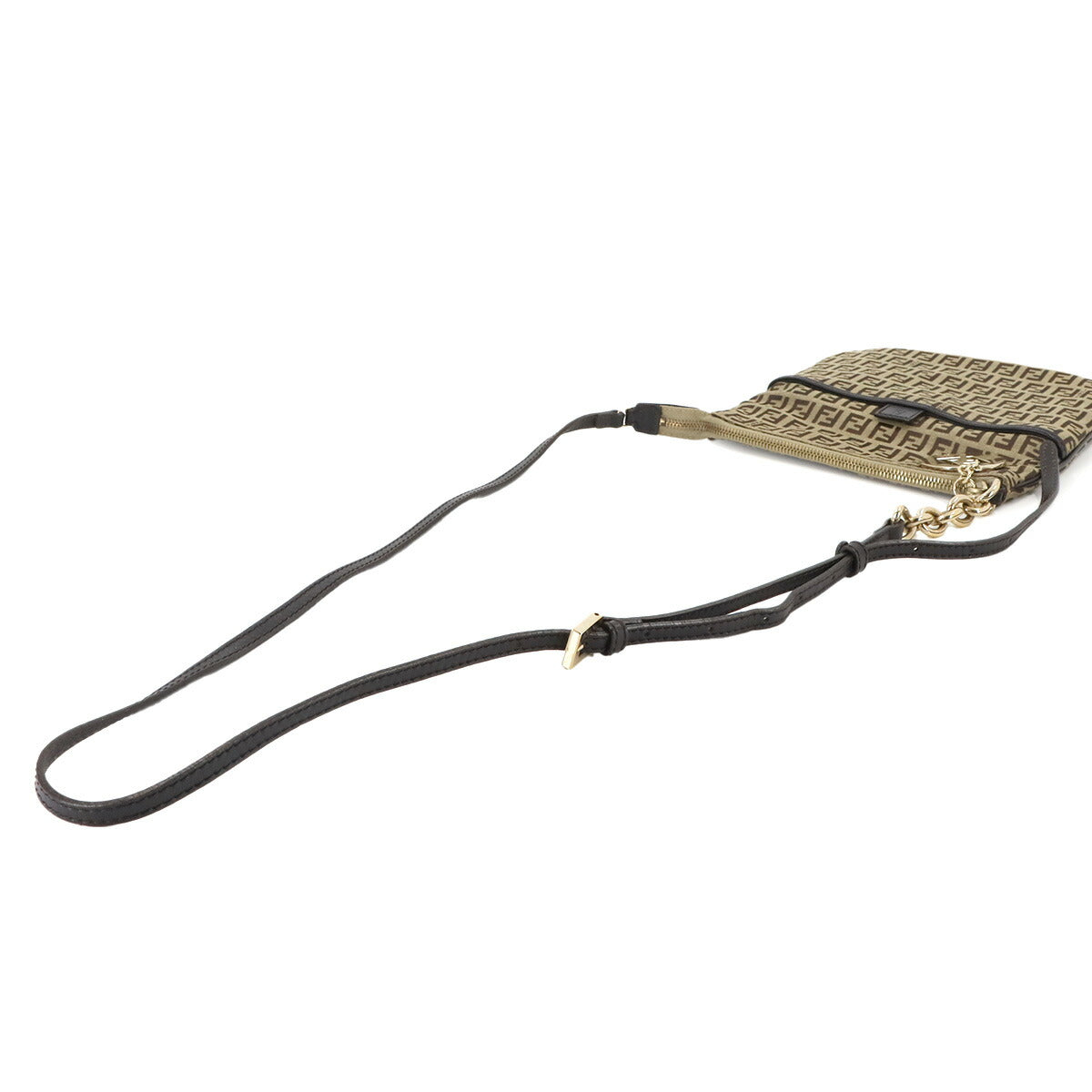 Zucchino Shoulder Bag Canvas Leather Beige Brown 8BT150 Purse