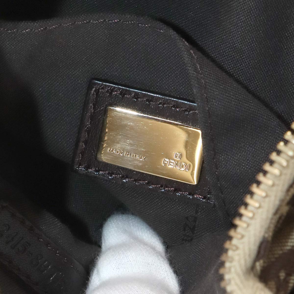 Zucchino Shoulder Bag Canvas Leather Beige Brown 8BT150 Purse