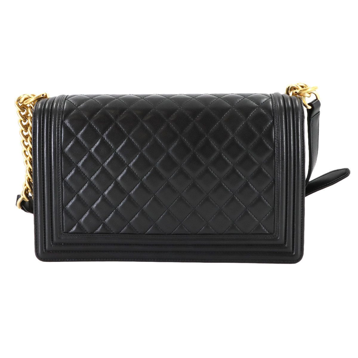 BOY CHANEL Large Chain houlder Bag Leather Black A92193 Purse