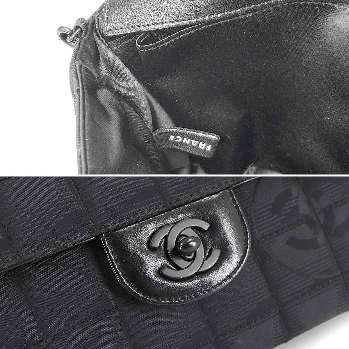 New Travel Line Cahin Shoulder Bag Nylon Leather Black A15316