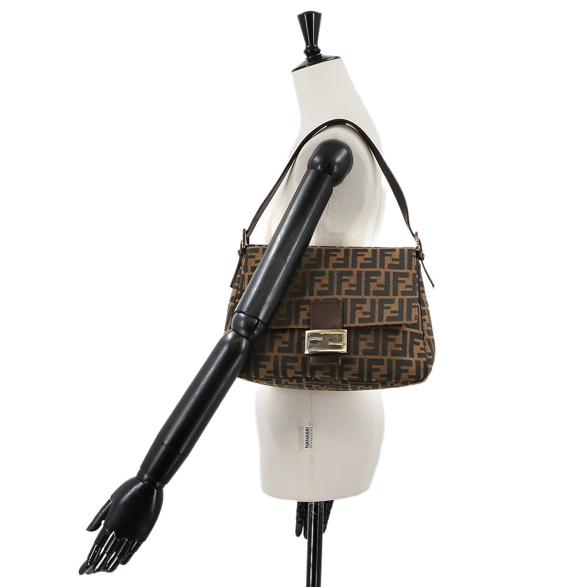 Zucca Mamma Baguette Shoulder Bag Canvas Leather Brown 26325