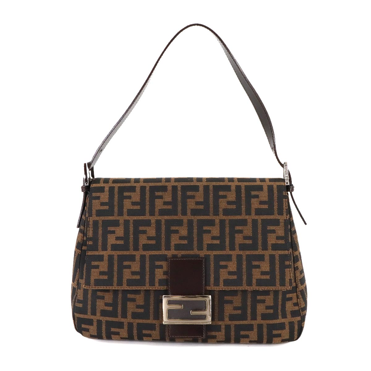 Zucca Mamma Baguette Shoulder Bag Canvas Leather Brown 26325