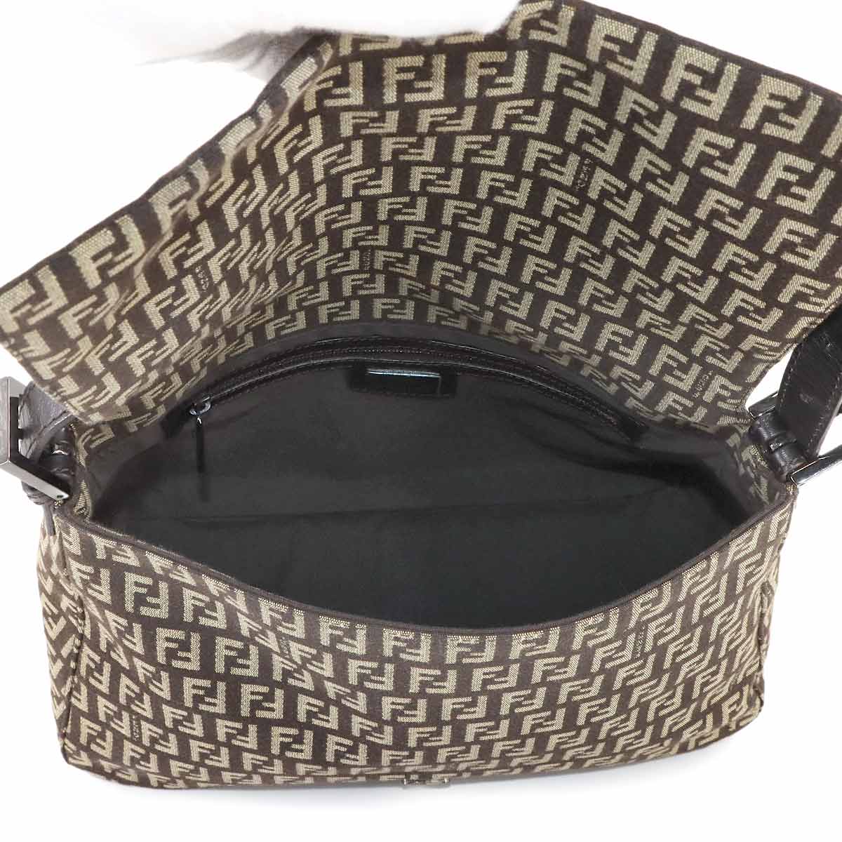 Zucchino Mamma Baguette Shoulder Bag Canvas Brown Beige 8BR001