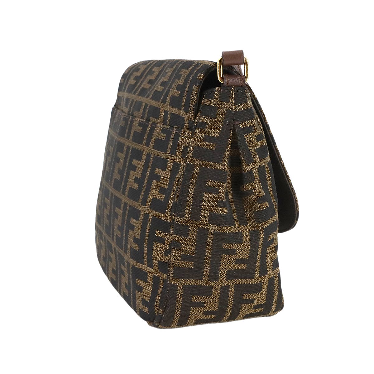 Zucca Shoulder Bag Canvas Leather Brown 8BT214 Purse