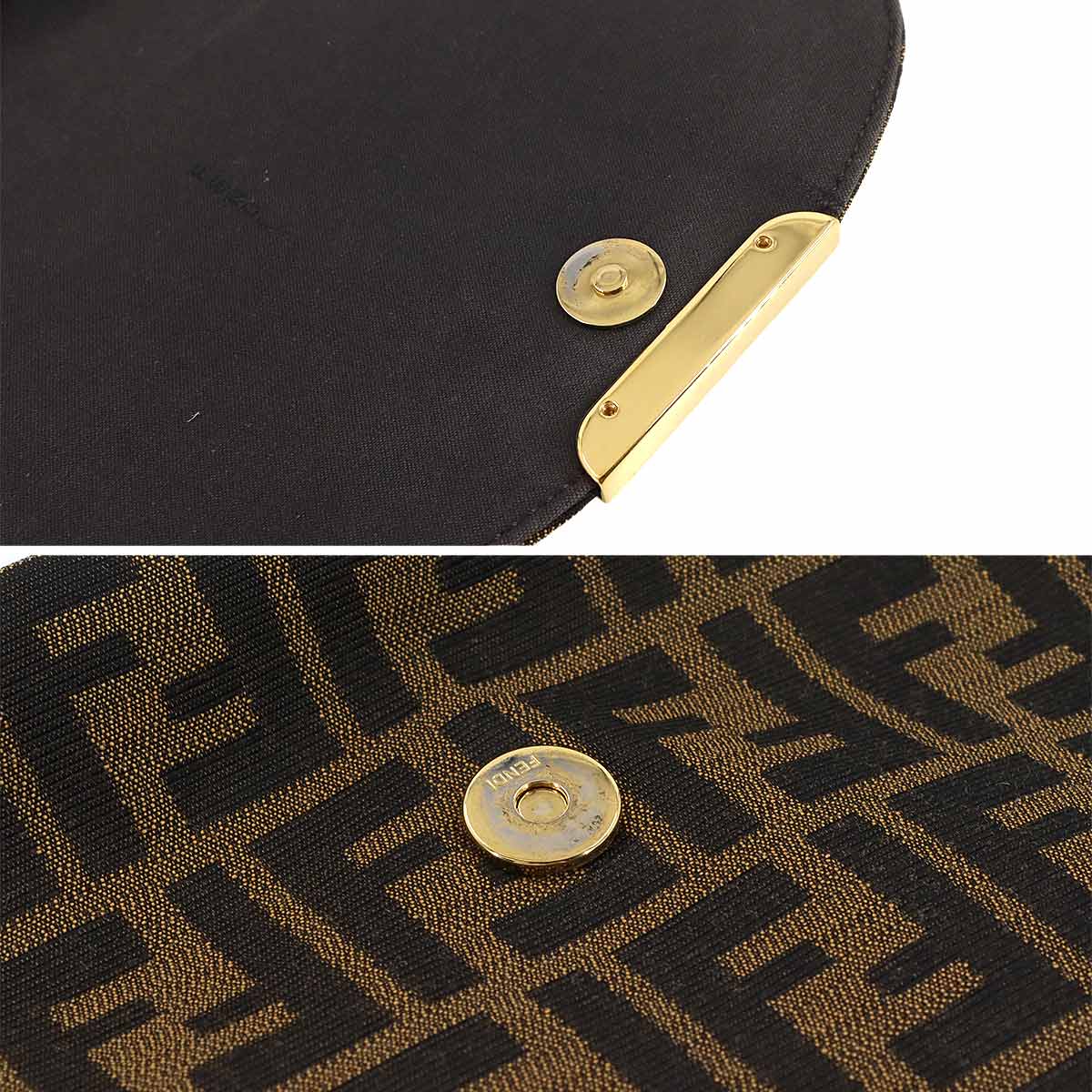 Zucca Shoulder Bag Canvas Leather Brown 8BT214 Purse