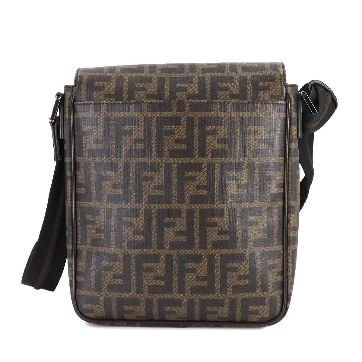 Zucca Shoulder Messenger Bag PVC Brown Black 7VA215 Purse