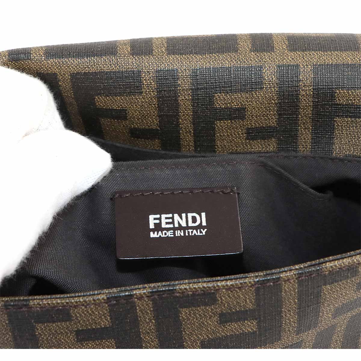 Zucca Shoulder Messenger Bag PVC Brown Black 7VA215 Purse