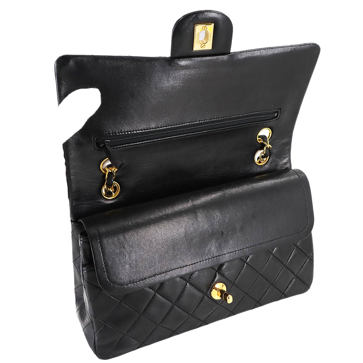 Matelasse 25 Chain Shoulder Bag Leather Black A01112 11.12