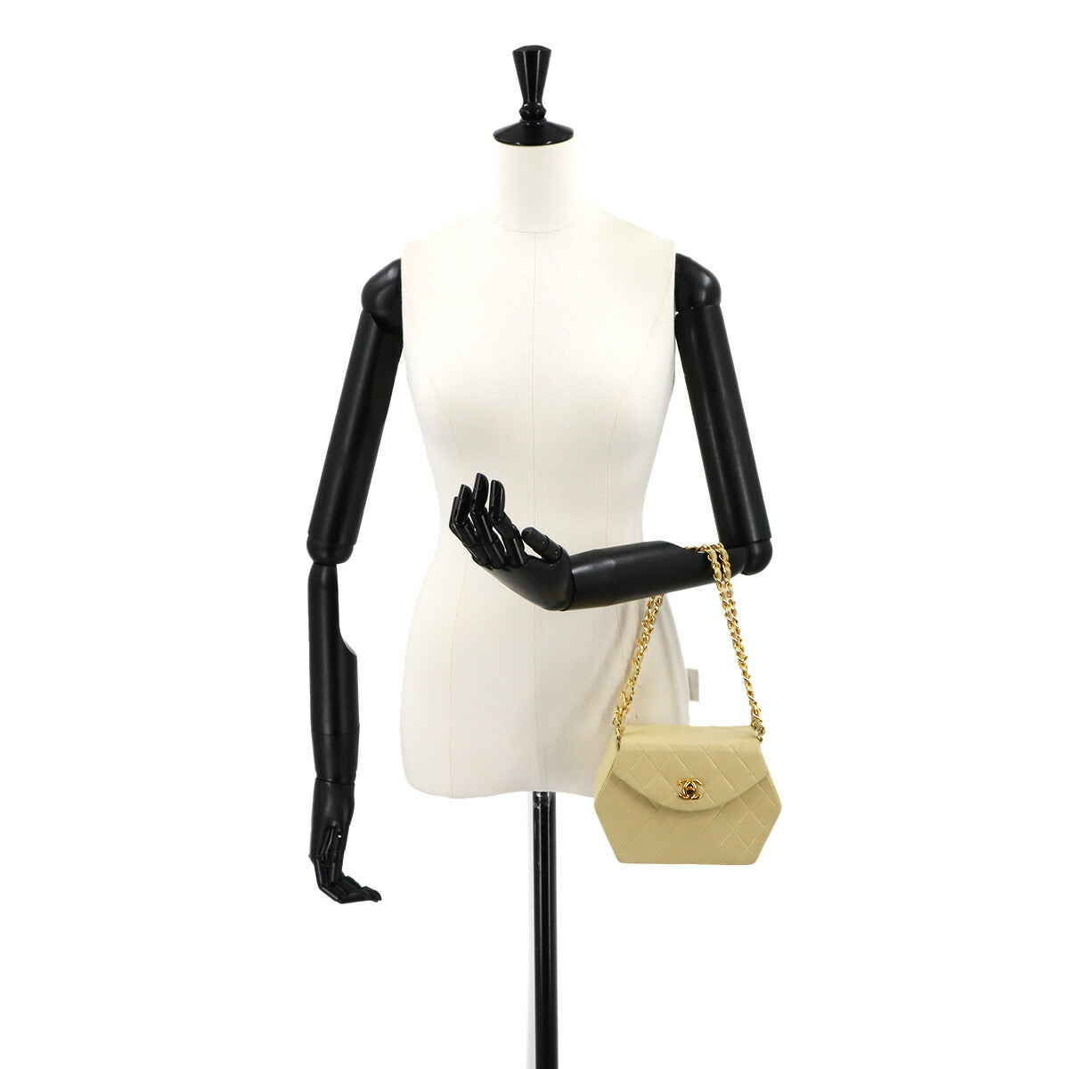 Matelasse Hand Bag Leather Yellow Vintage Purse