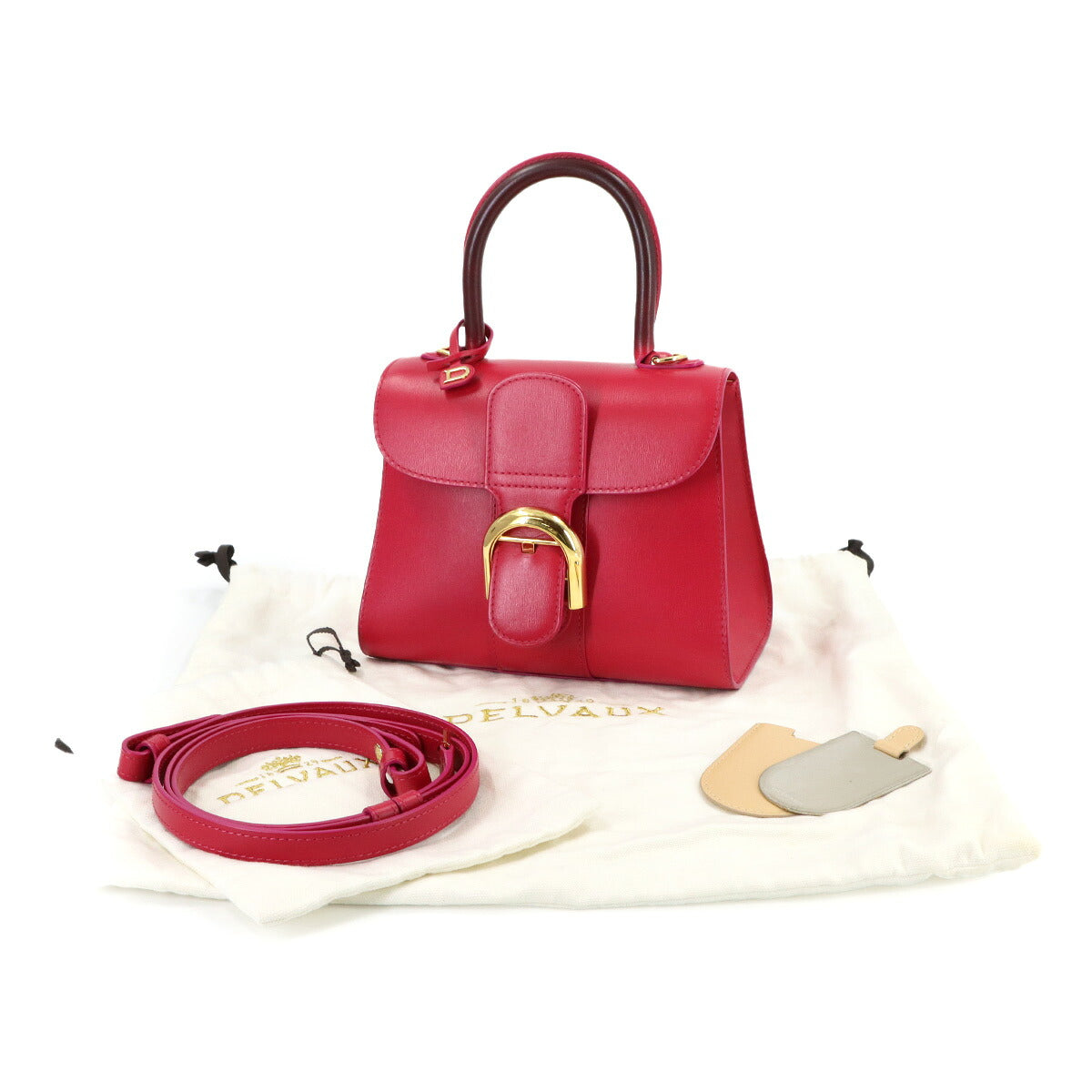 Brillant Mini 2way Hand Shoulder Bag Leather Pink Purse