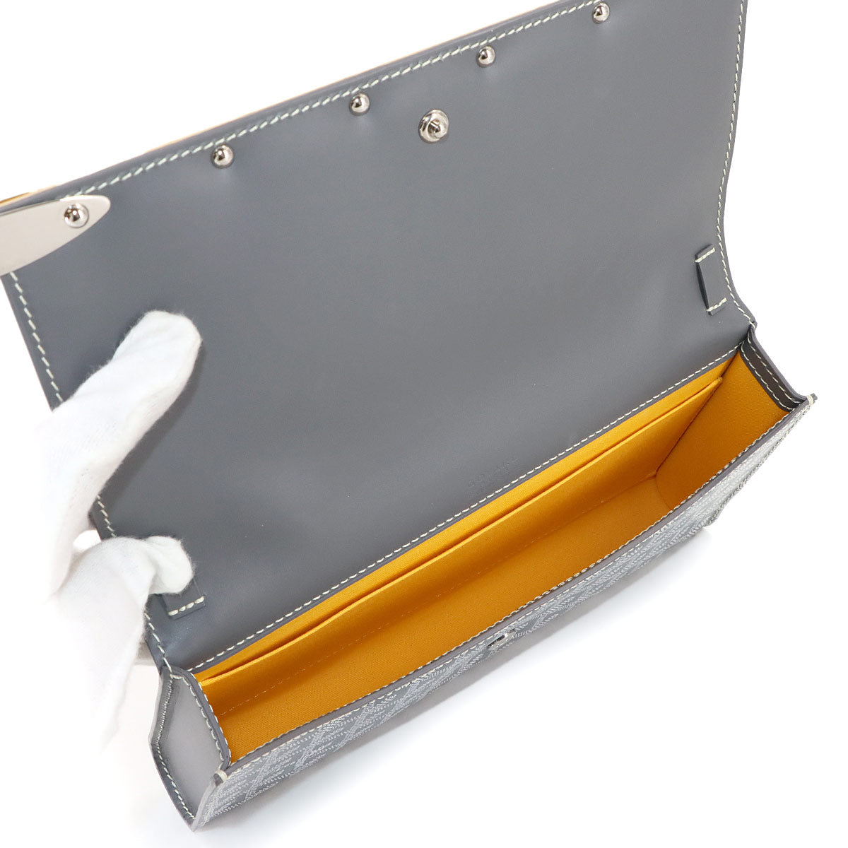 Monte Carlo PM 2way Clutch Shoulder Bag PVC Gray Herringbone