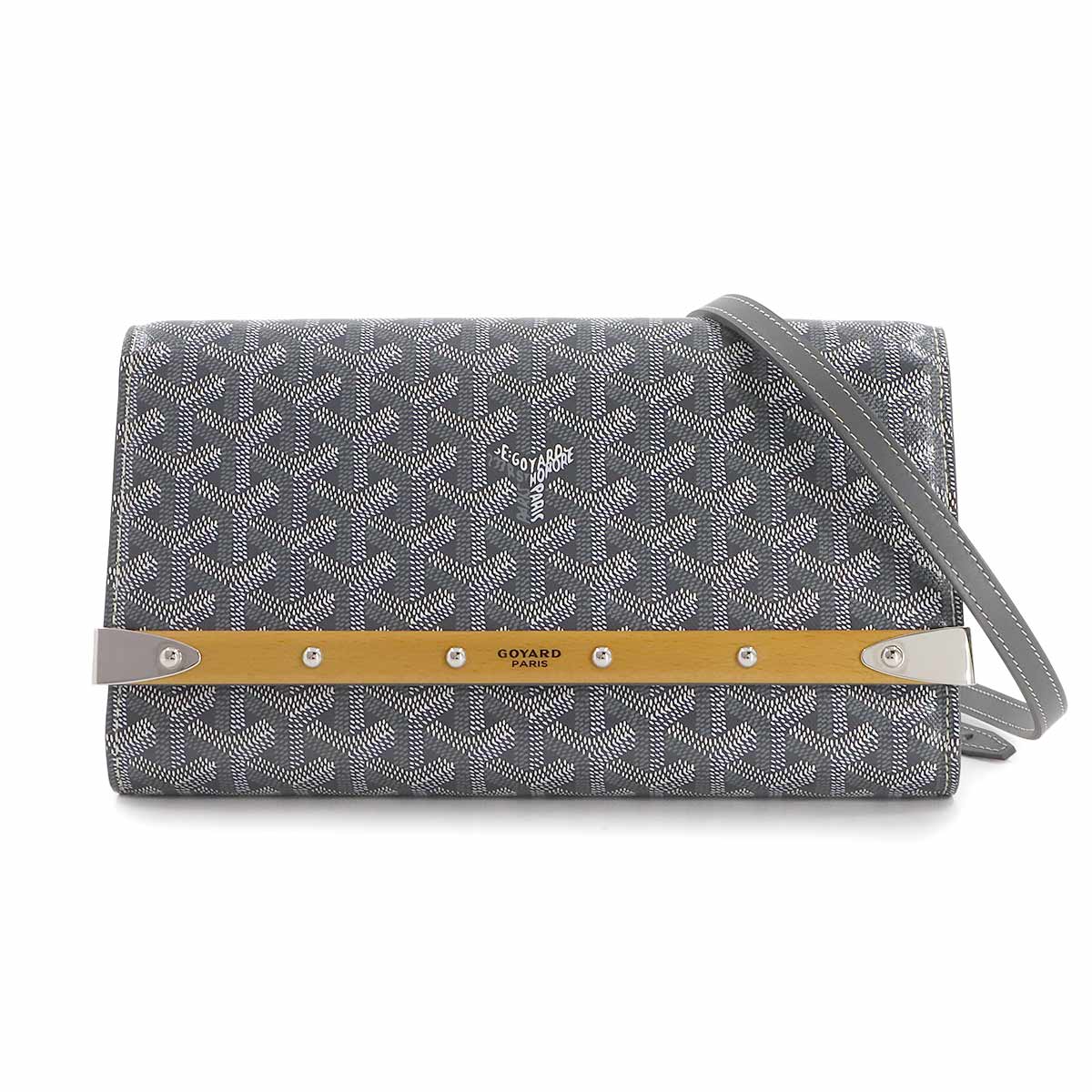 Monte Carlo PM 2way Clutch Shoulder Bag PVC Gray Herringbone