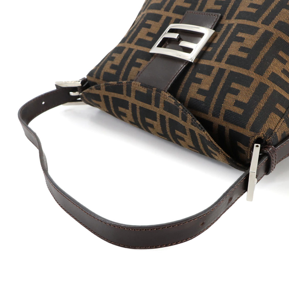 Zucca Mamma Baguette Shoulder Bag Canvas Leather Brown 26426