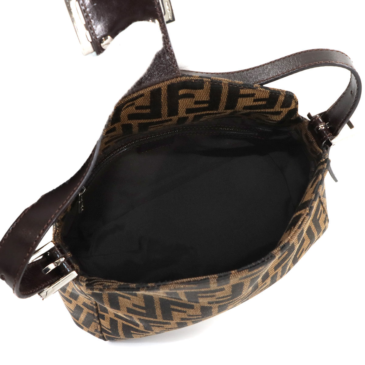 Zucca Mamma Baguette Shoulder Bag Canvas Leather Brown 26426