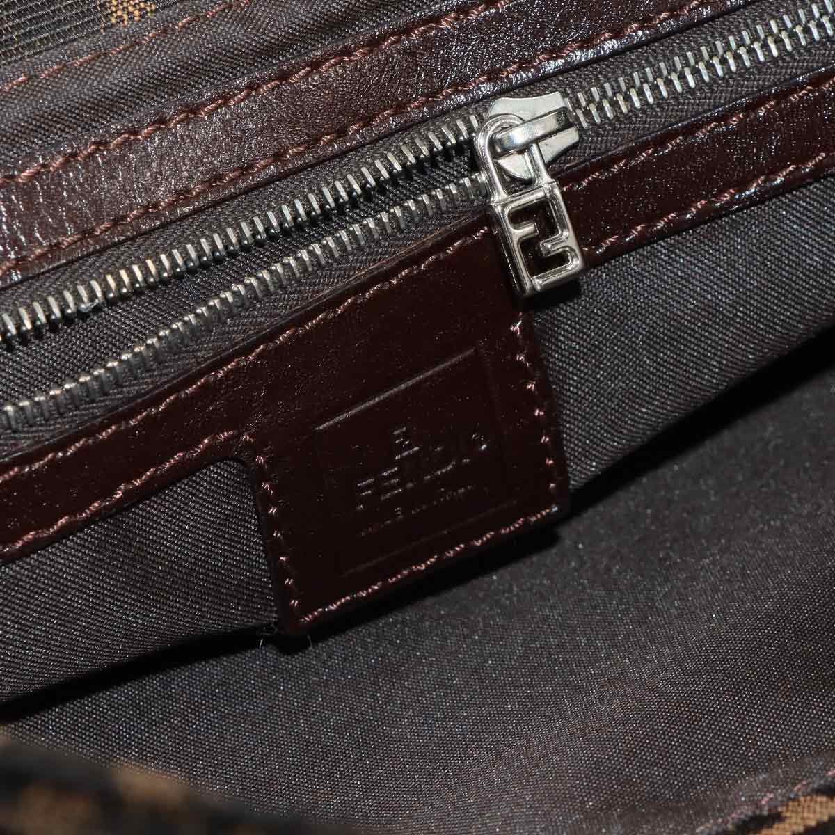 Zucca Mamma Baguette Shoulder Bag Canvas Leather Brown 26426