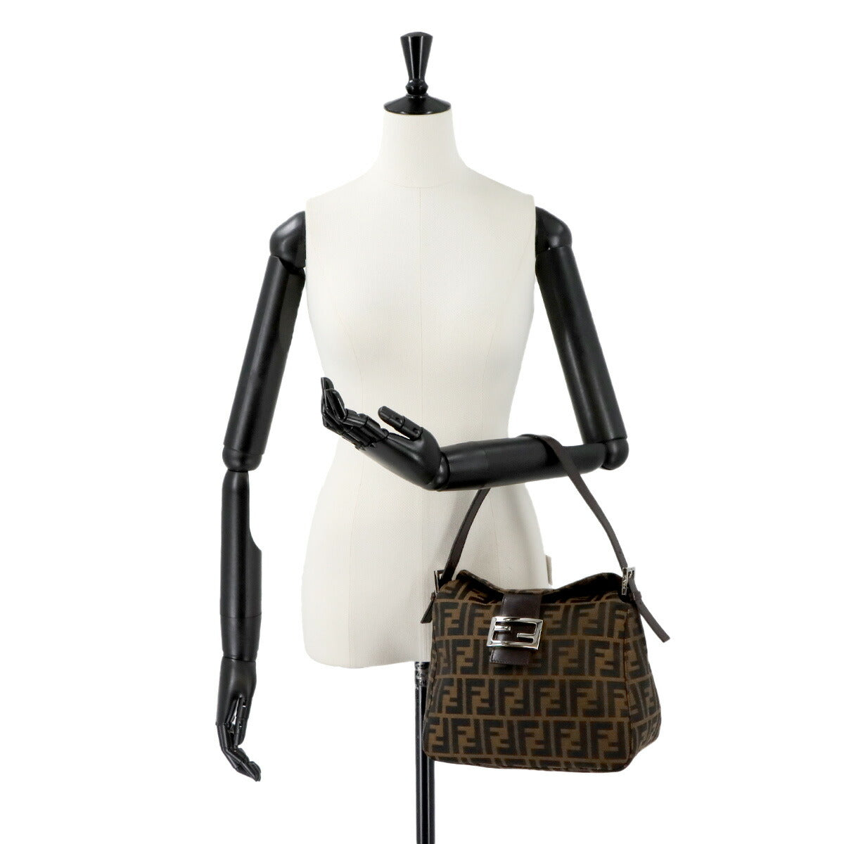 Zucca Mamma Baguette Shoulder Bag Canvas Leather Brown 26426