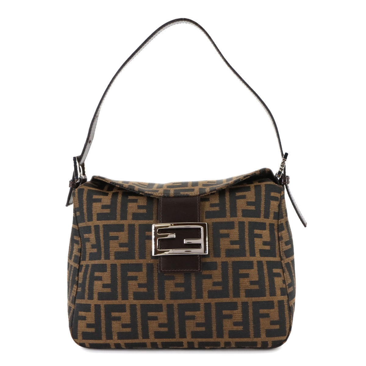 Zucca Mamma Baguette Shoulder Bag Canvas Leather Brown 26426