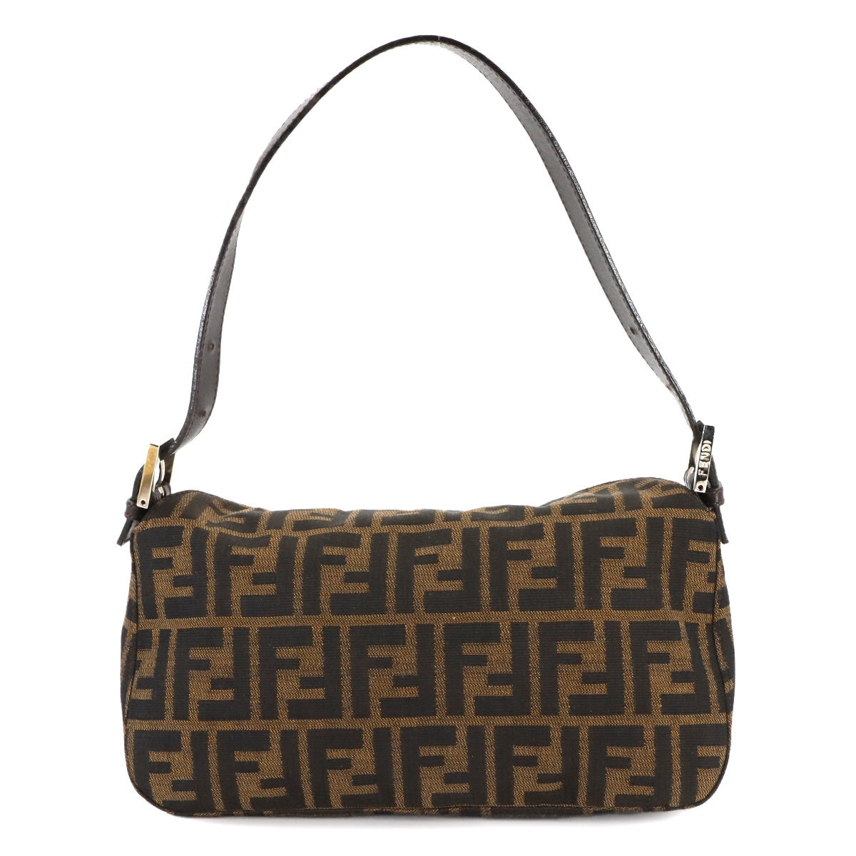 Zucca Shoulder Bag Canvas Leather Brown 26725 Purse