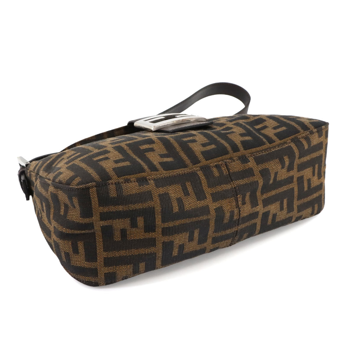 Zucca Shoulder Bag Canvas Leather Brown 26725 Purse