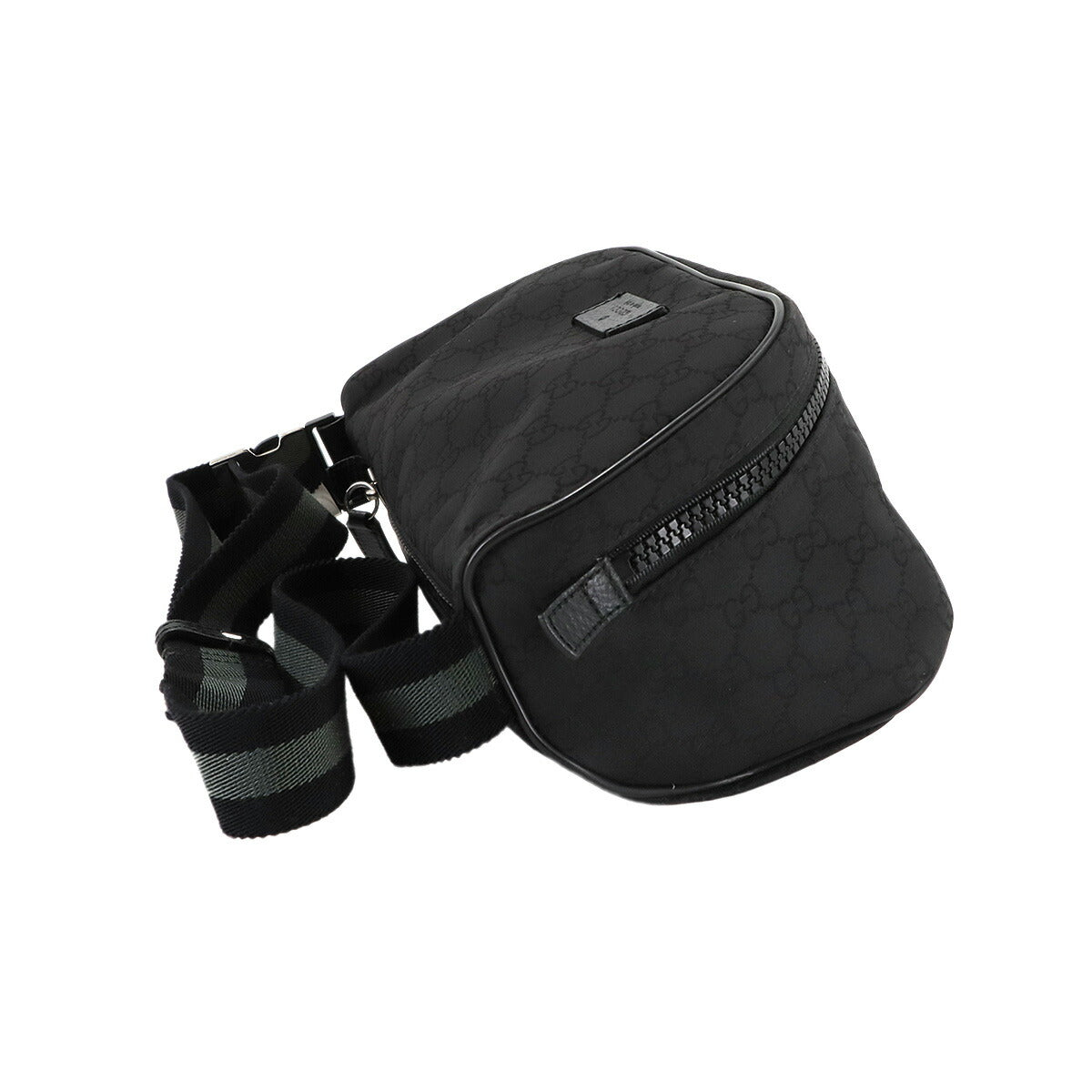 Crossbody Waist Bag GG Nylon Leather Black 449182 Purse