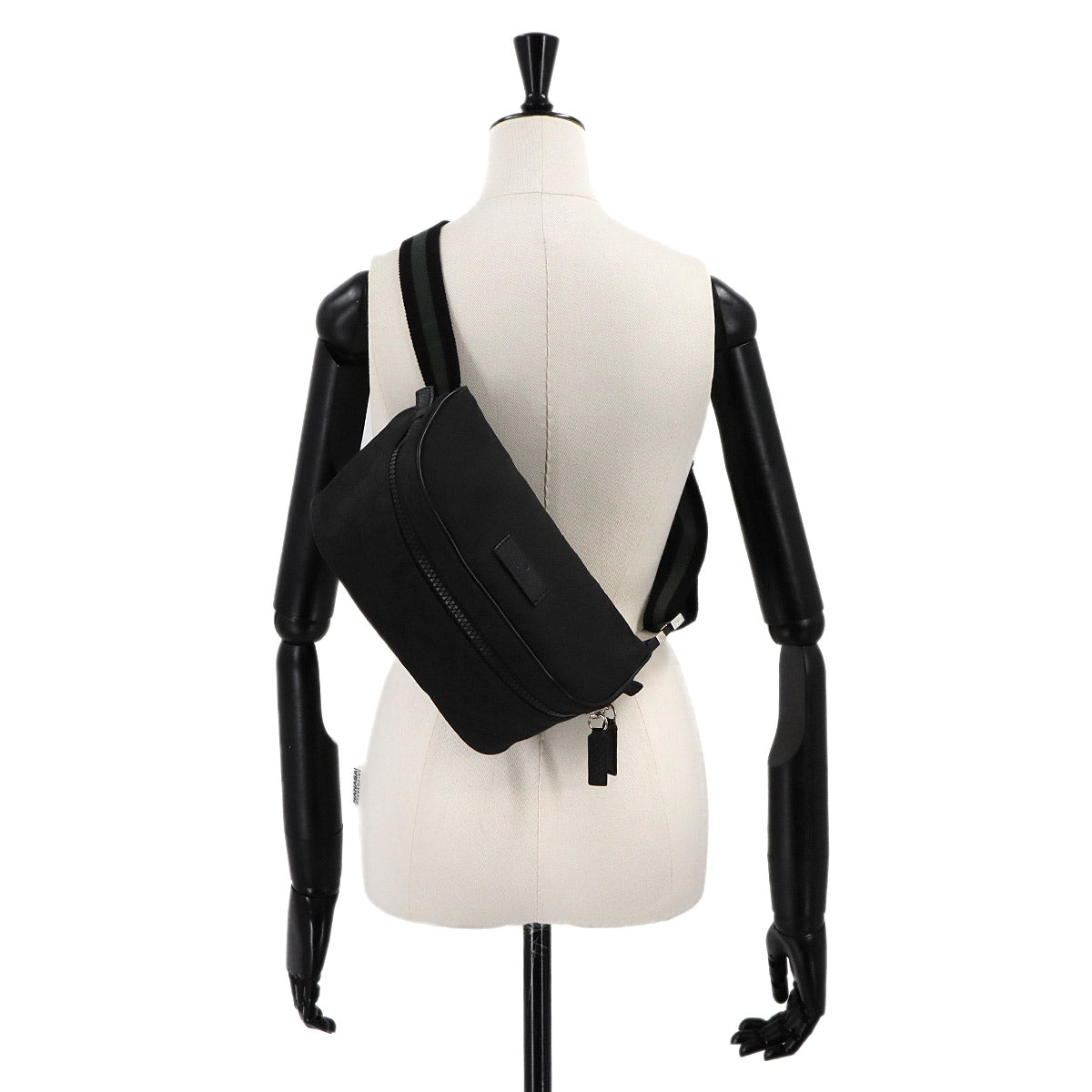 Crossbody Waist Bag GG Nylon Leather Black 449182 Purse