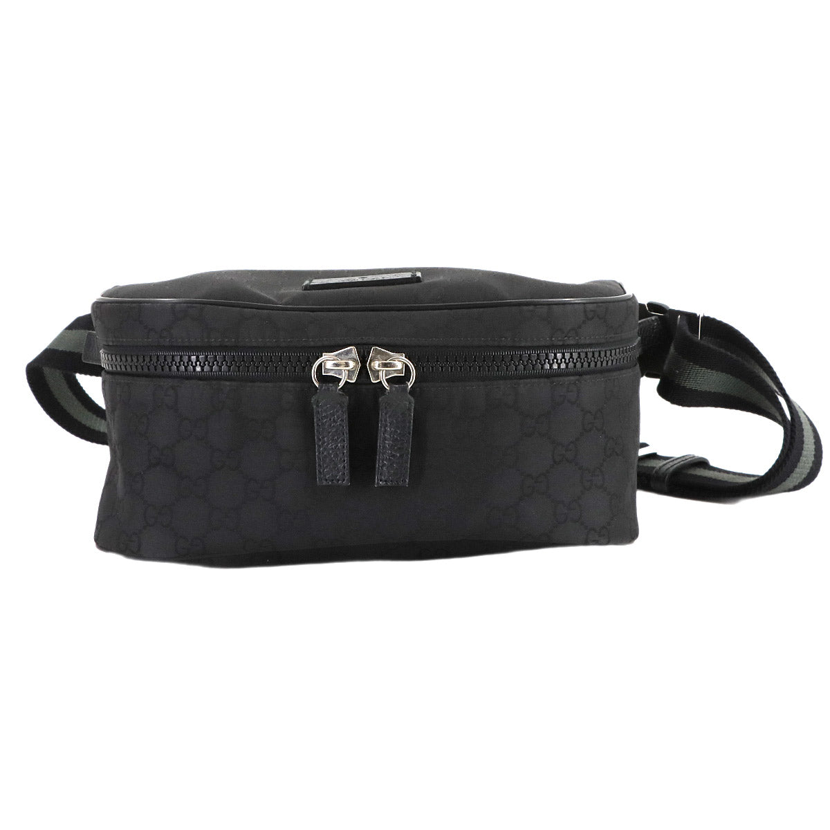 Crossbody Waist Bag GG Nylon Leather Black 449182 Purse