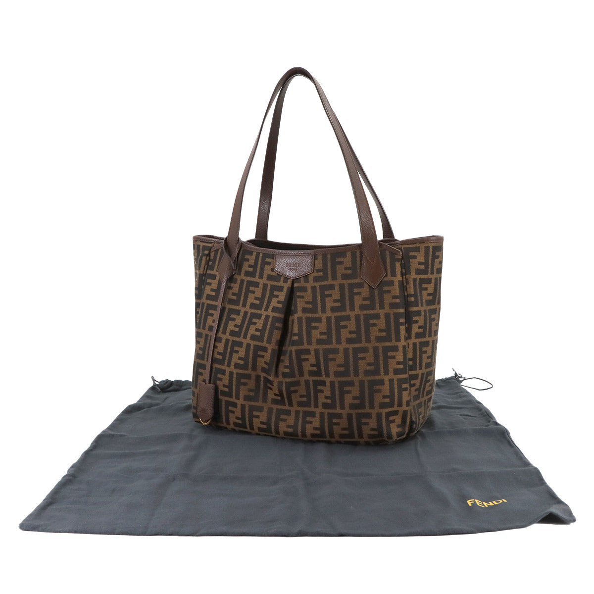 Zucca Tote Bag Canvas Leather Brown 8BH269 Purse