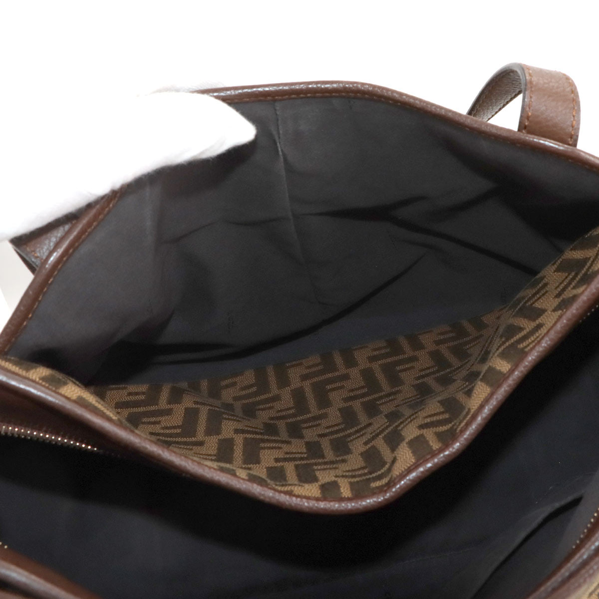 Zucca Tote Bag Canvas Leather Brown 8BH269 Purse