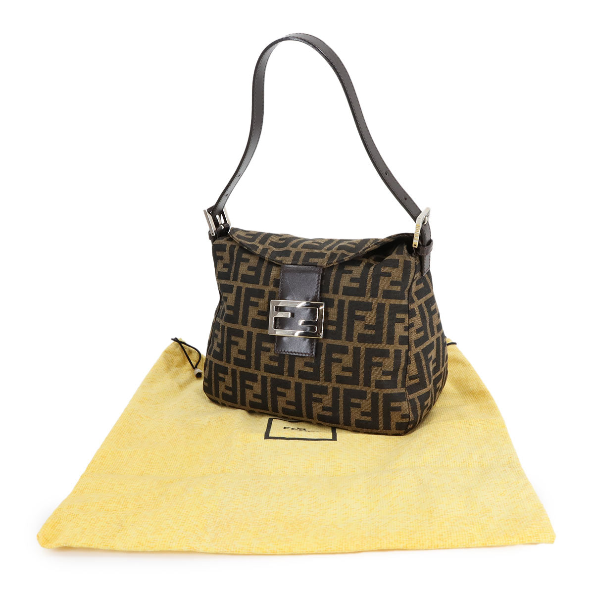 Zucca Mamma Baguette Shoulder Bag Canvas Leather Brown 26426