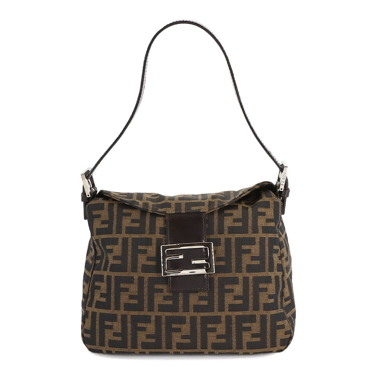 Zucca Mamma Baguette Shoulder Bag Canvas Leather Brown 26426
