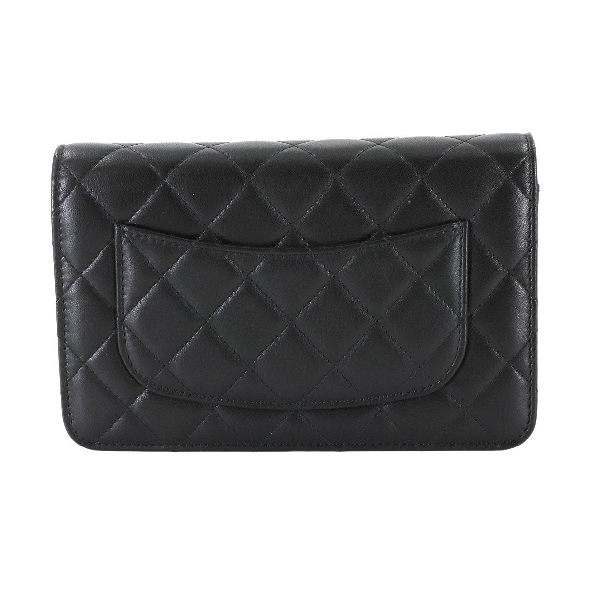 Matelasse Classic Chain Wallet Leather Black AP0250