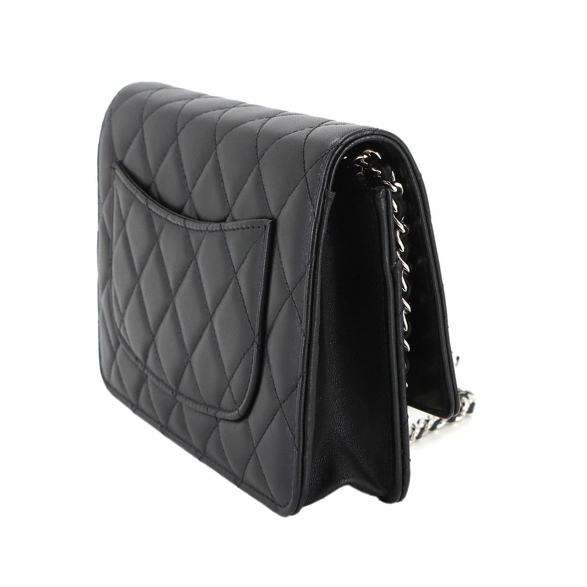 Matelasse Classic Chain Wallet Leather Black AP0250