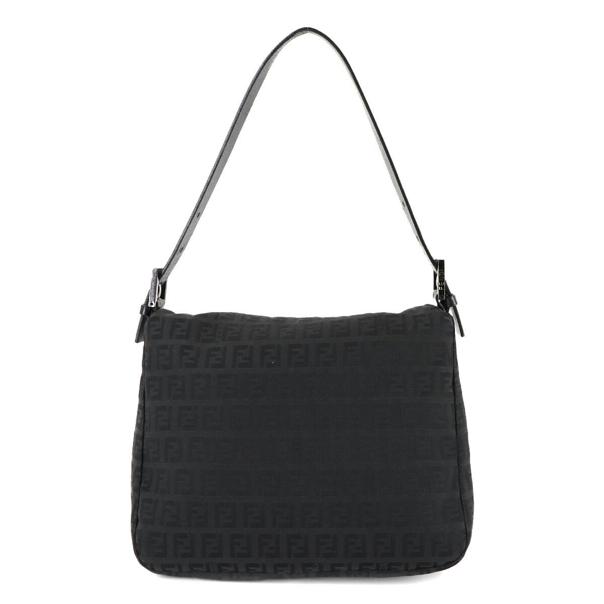 Zucchino Mamma Baguette Shoulder Bag Canvas Leather Black 8BR004