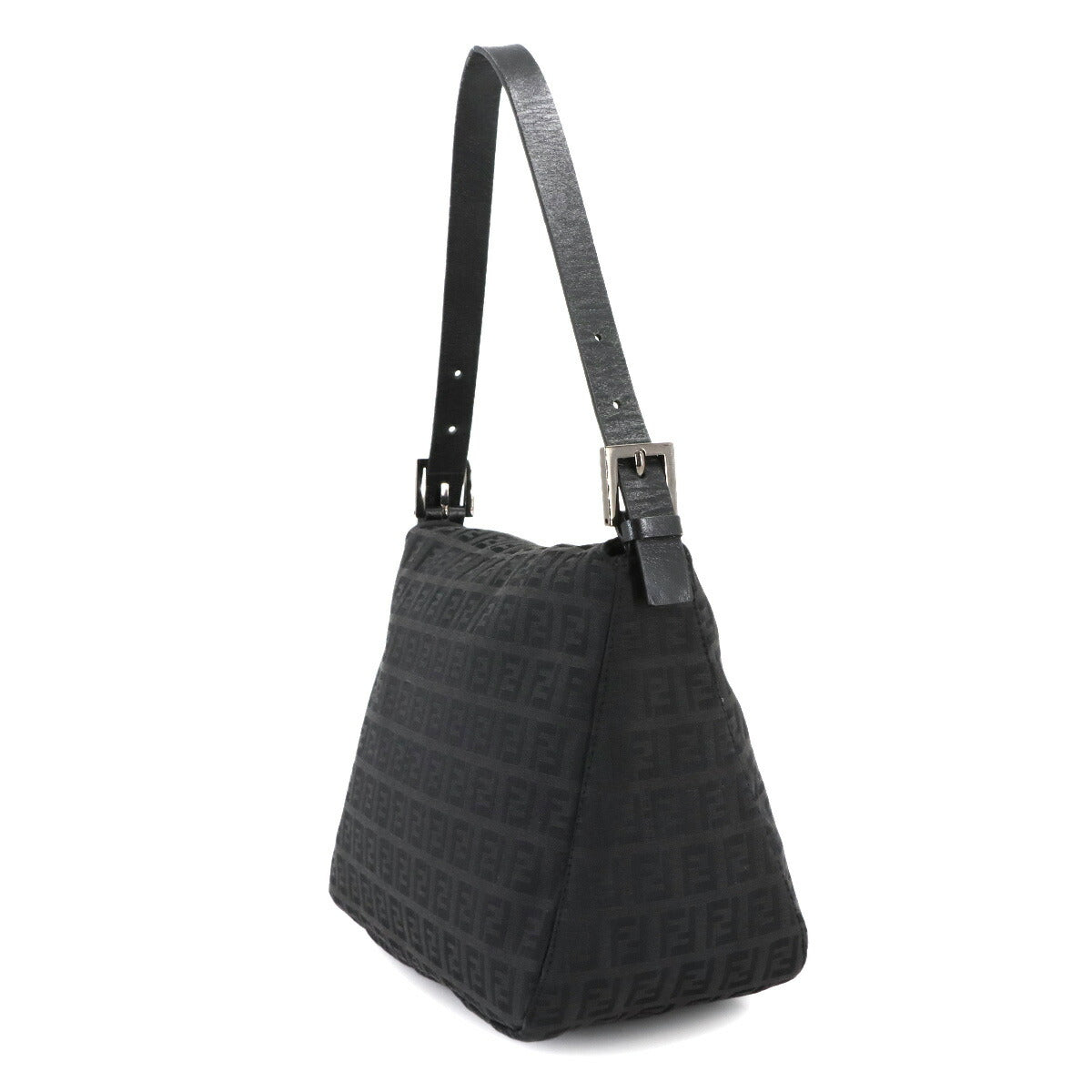 Zucchino Mamma Baguette Shoulder Bag Canvas Leather Black 8BR004