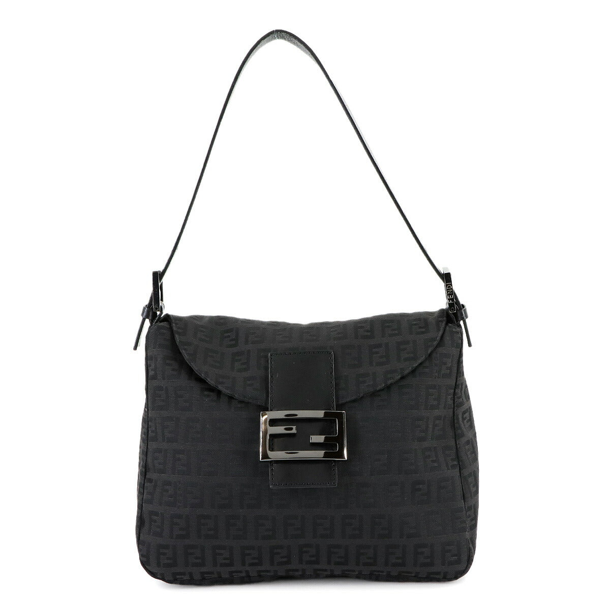 Zucchino Mamma Baguette Shoulder Bag Canvas Leather Black 8BR004