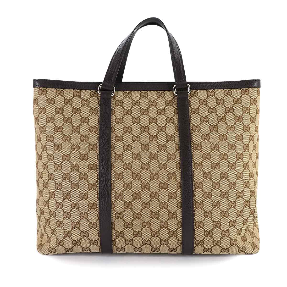 GG Canvas 2way Tote Shoulder Bag Leather Beige Brown 449169