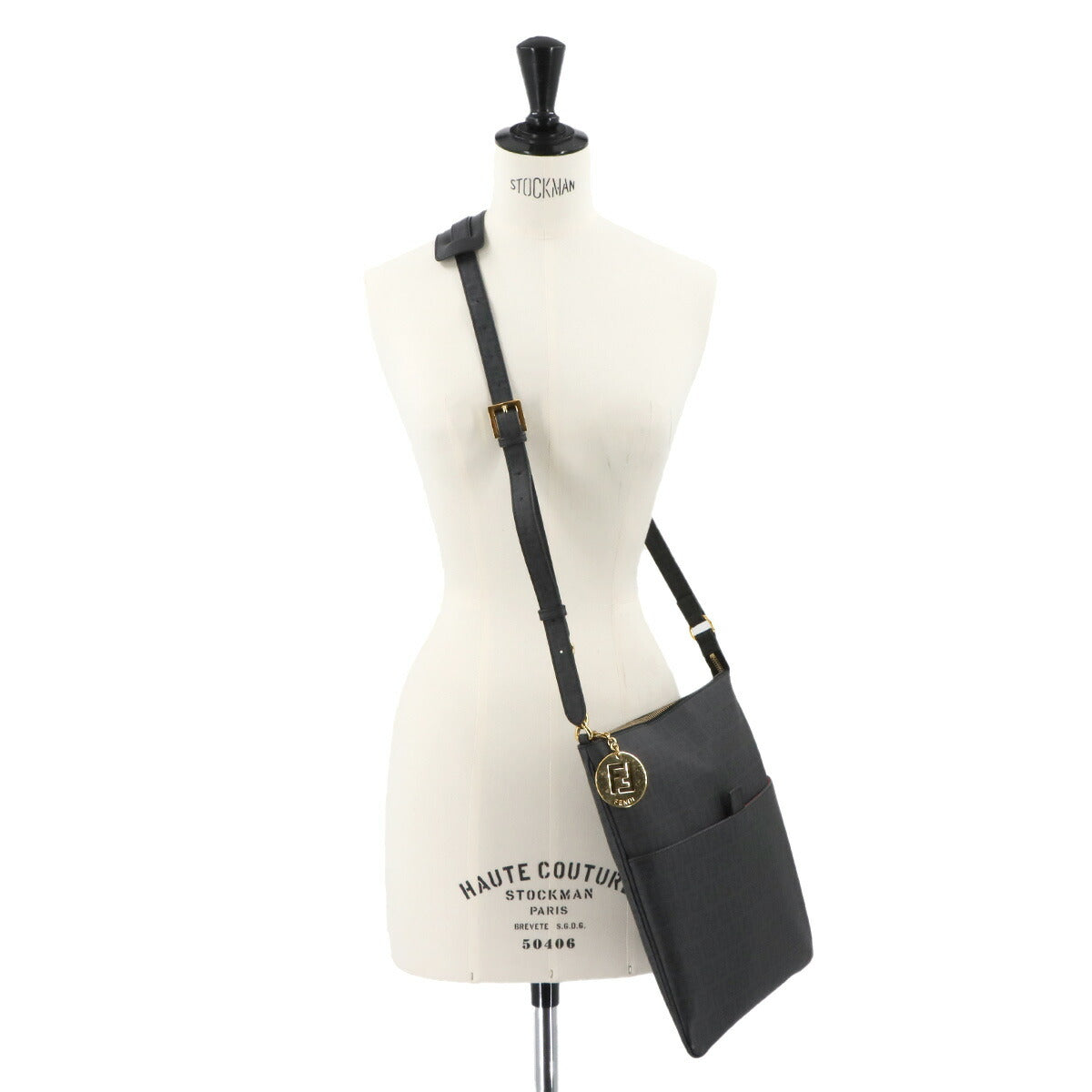 Zucchino Shoulder Bag PVC Leather Gray 8BT151