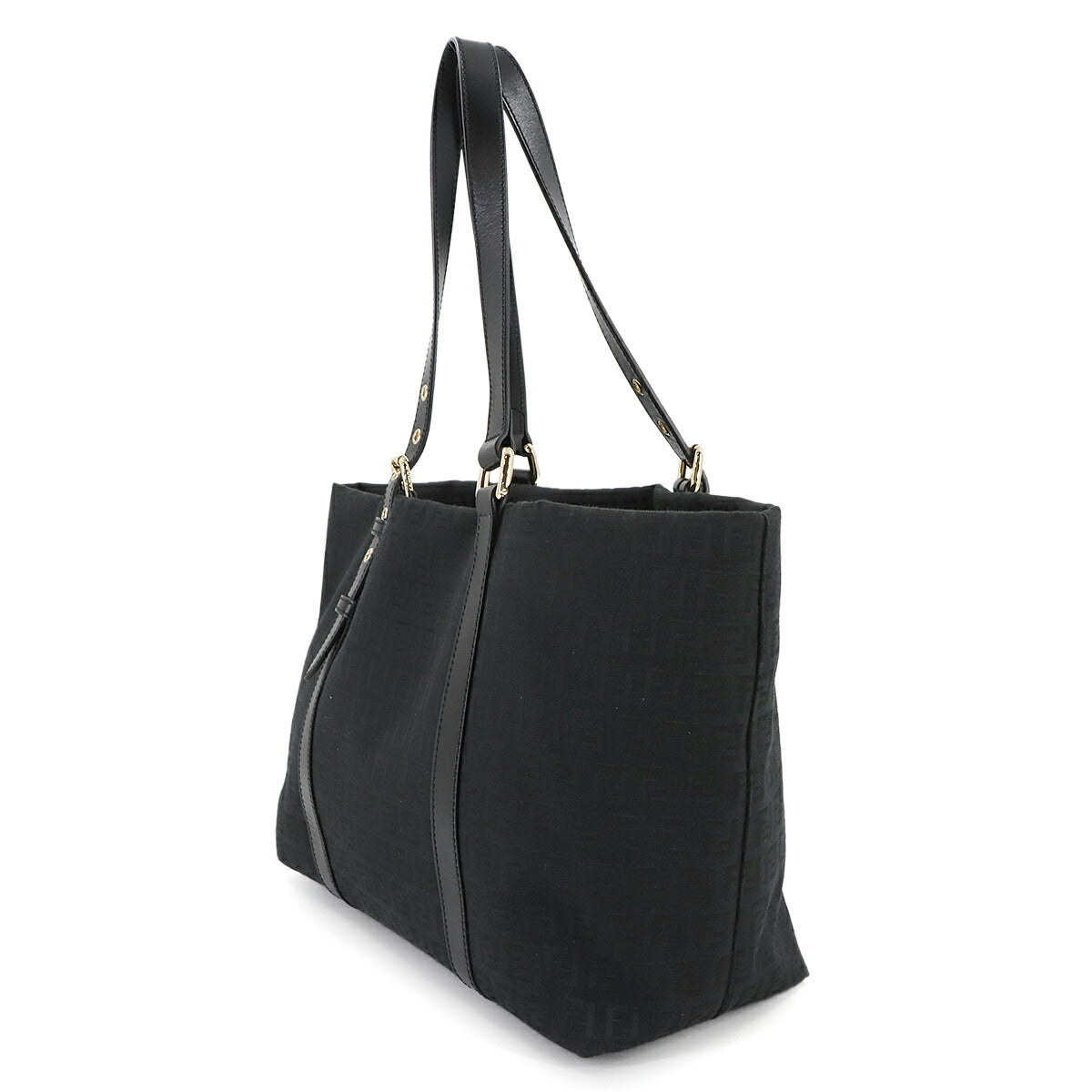 Zucchino Tote Bag Canvas Leather Black 8BH215 Purse