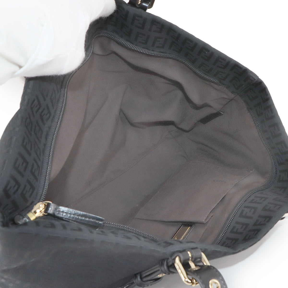 Zucchino Tote Bag Canvas Leather Black 8BH215 Purse