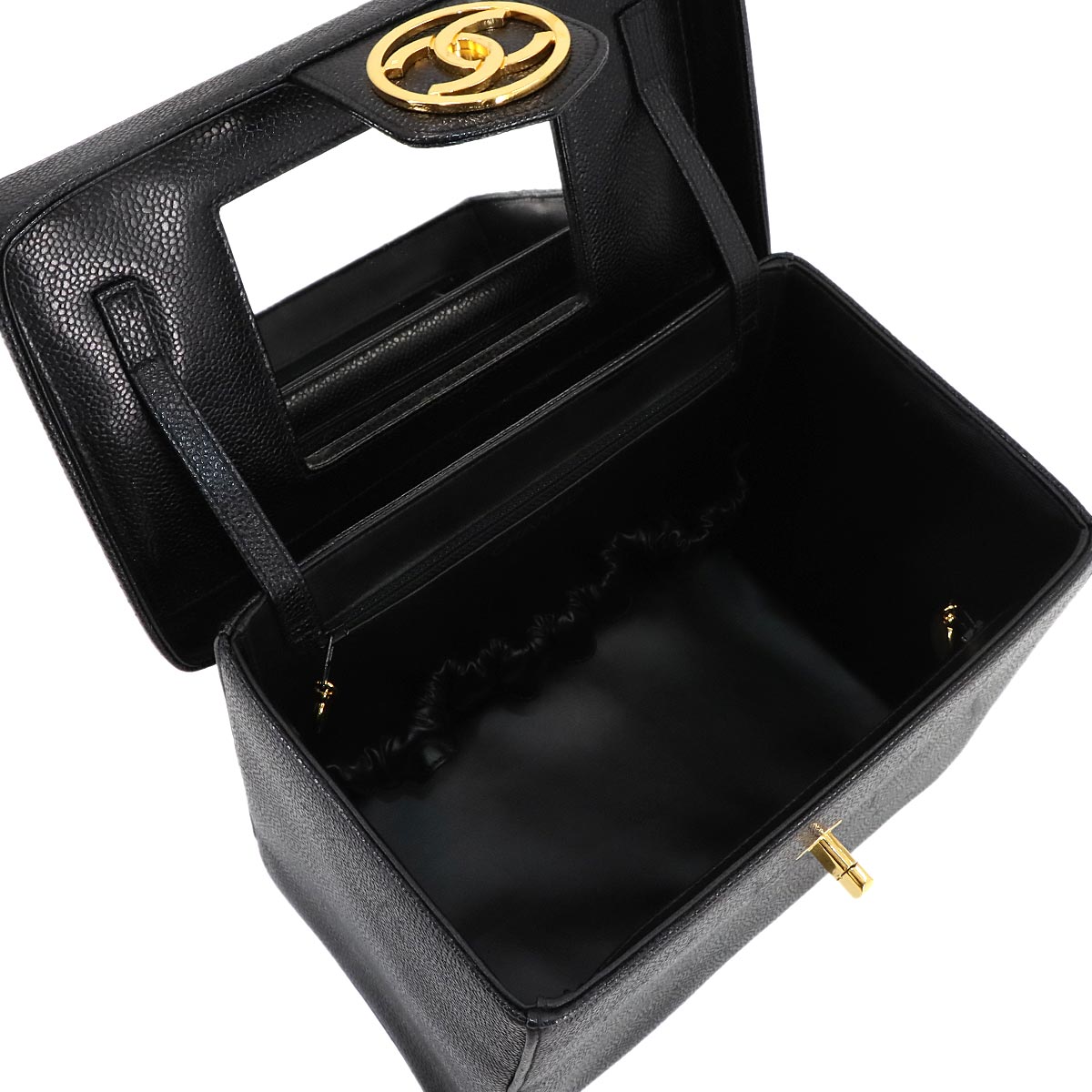 Vanity Hand Shoulder Bag Leather Black A01999 Purse