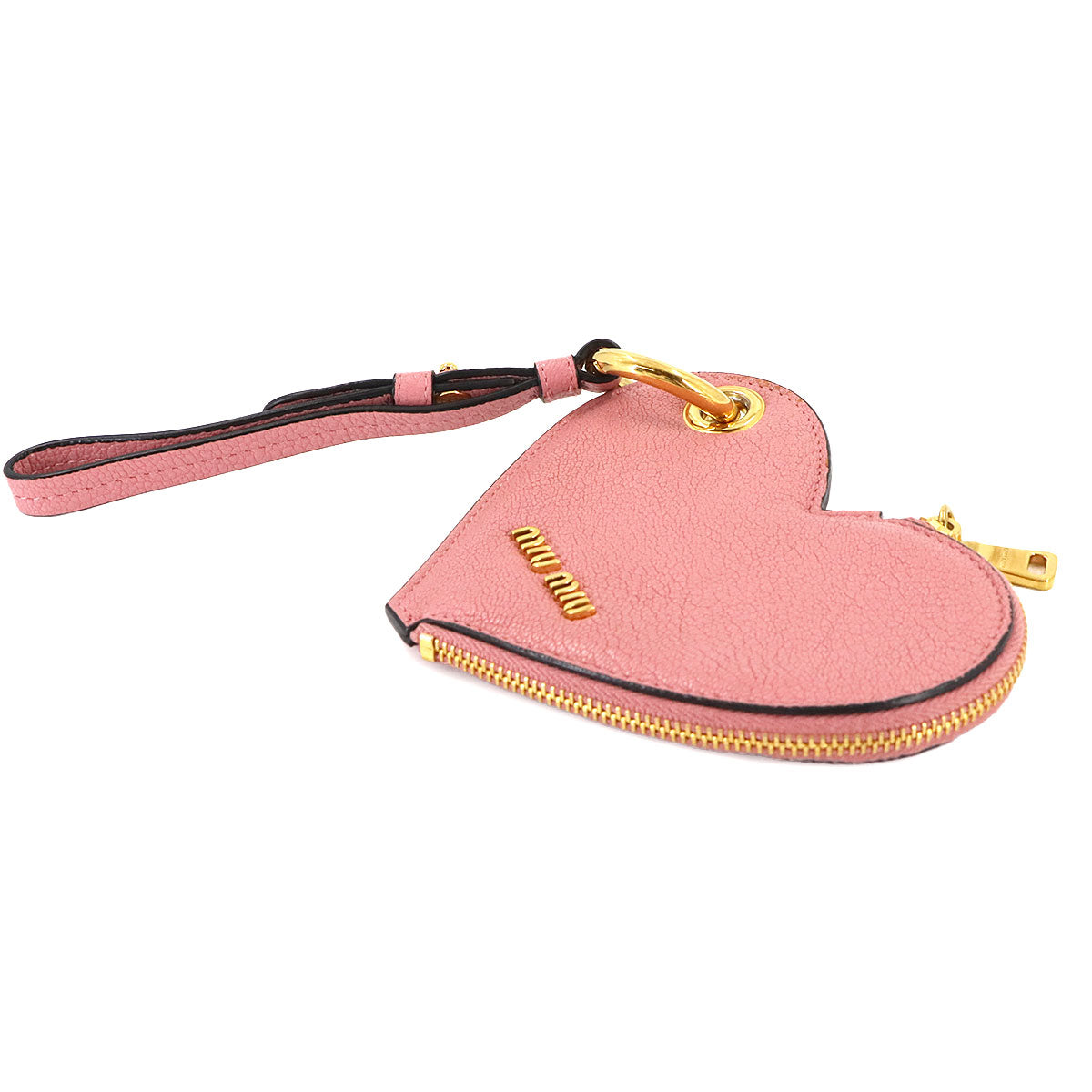 Heart Coin Case Leather Pink Purse
