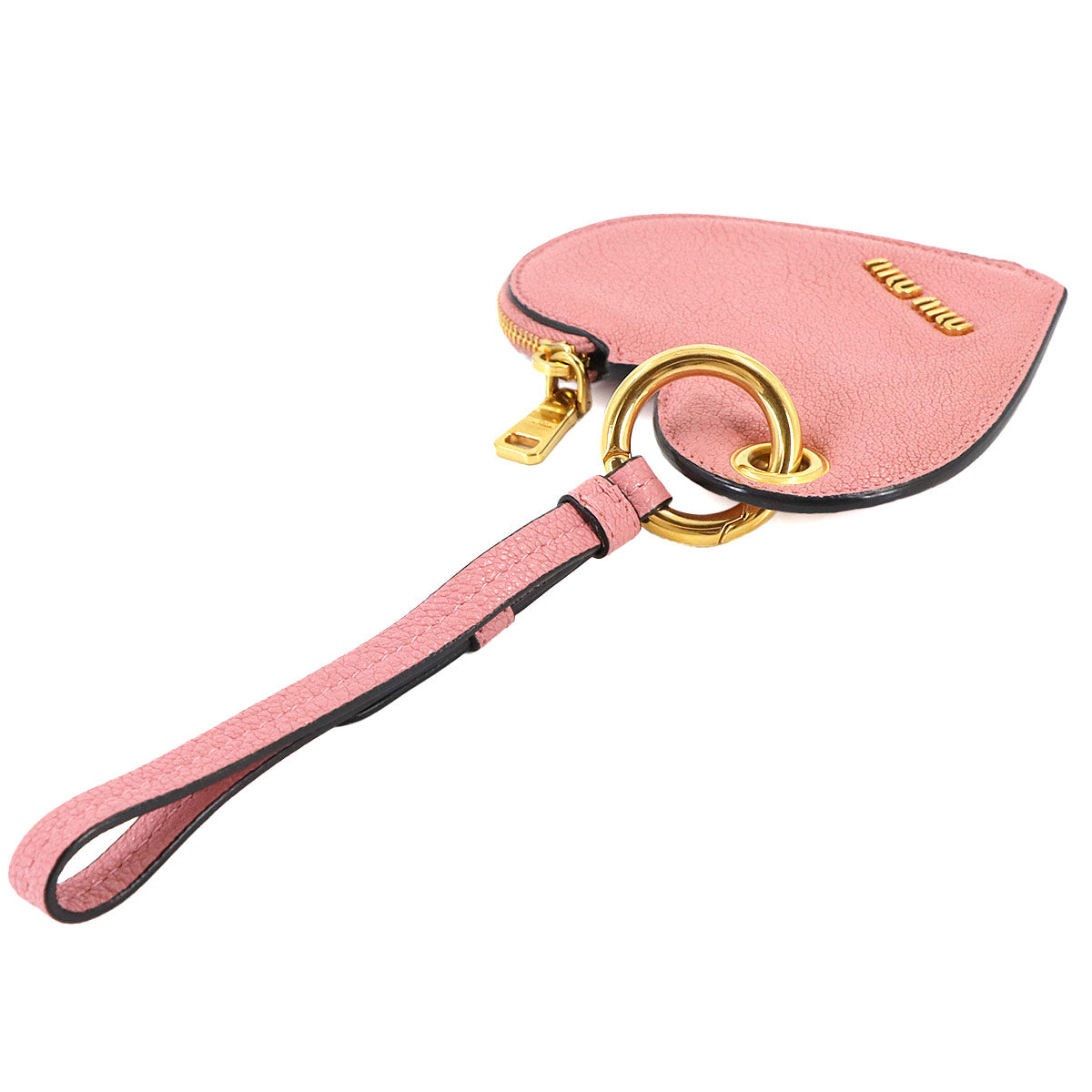 Heart Coin Case Leather Pink Purse